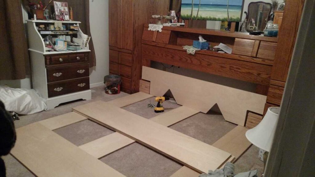 Platform Bed Frame http://www.b4andafters.com unassembled platform storage bed