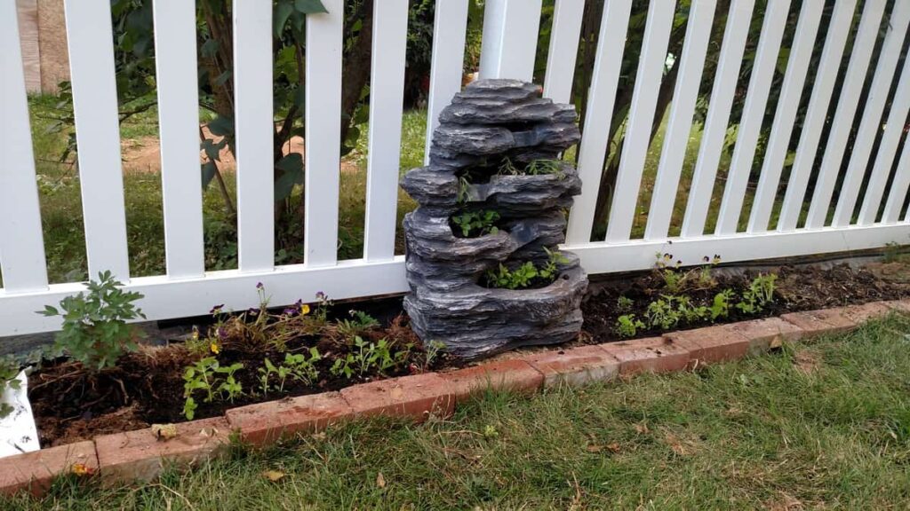 Repurposed Waterfall http://www.b4andafters.com repurpose a waterfall fountain as a planter