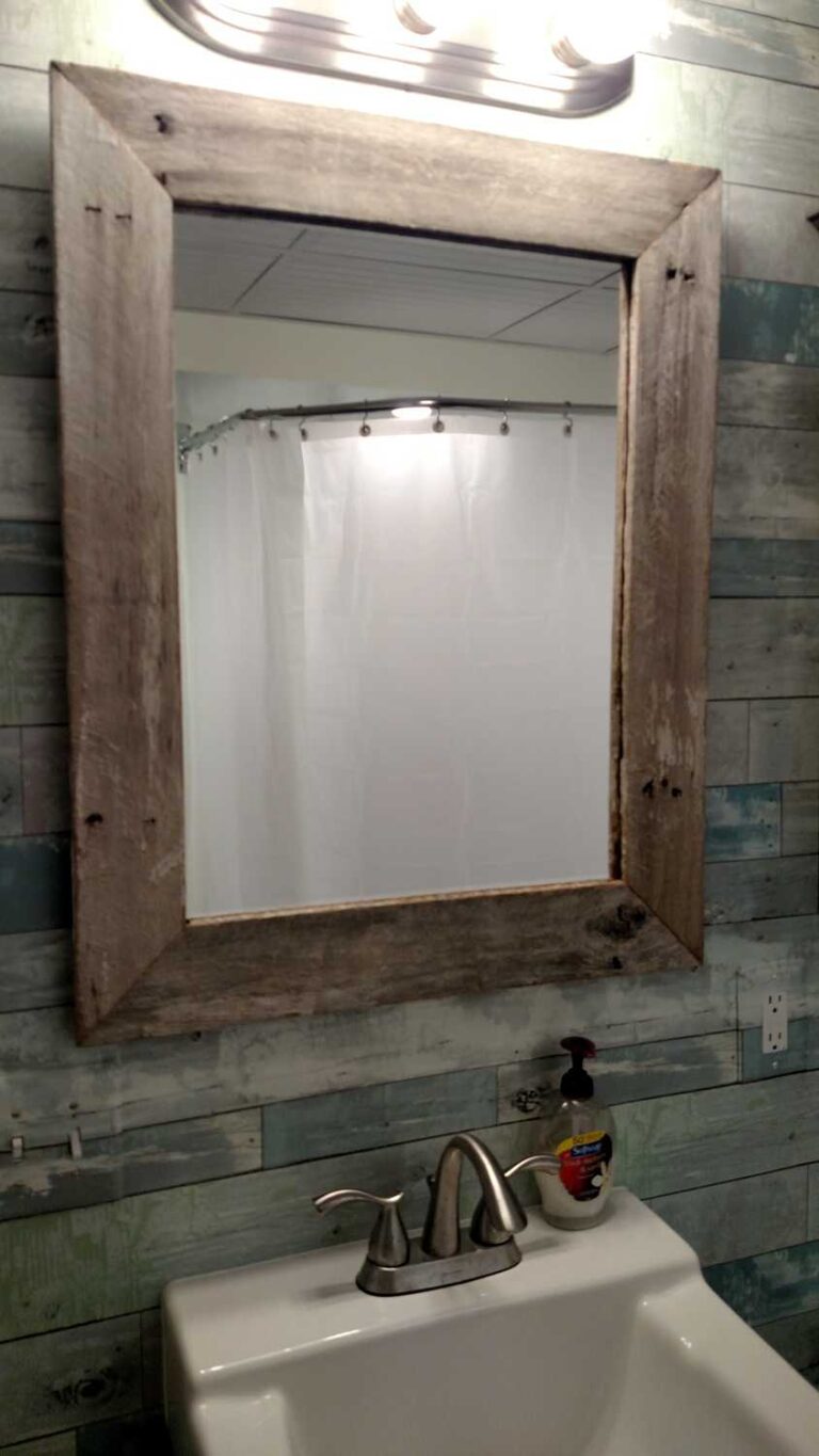 Fence Picket Framed Mirror