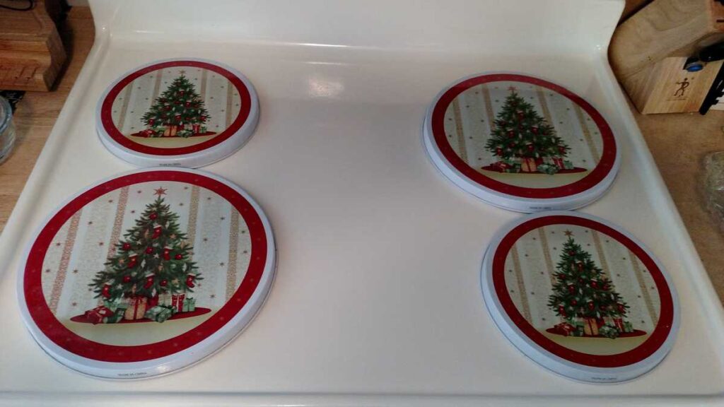 Christmas Stove Burner Covers https://www.b4andafters.com Christmas tree burner covers