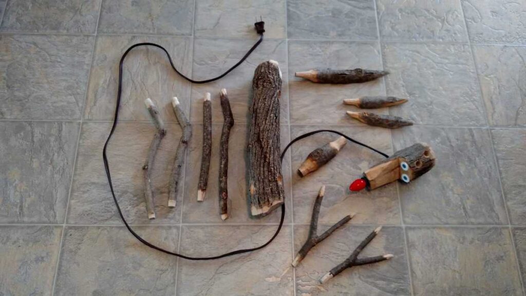 Hand Crafted Rudolph Reindeer https://www.b4andafters.com wooden pieces