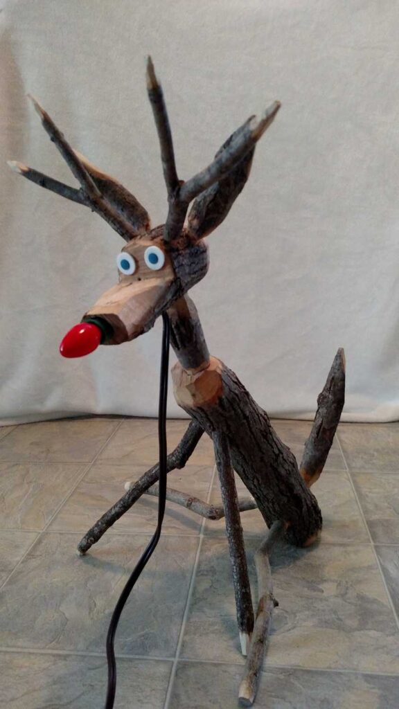 wooden handmade reindeer