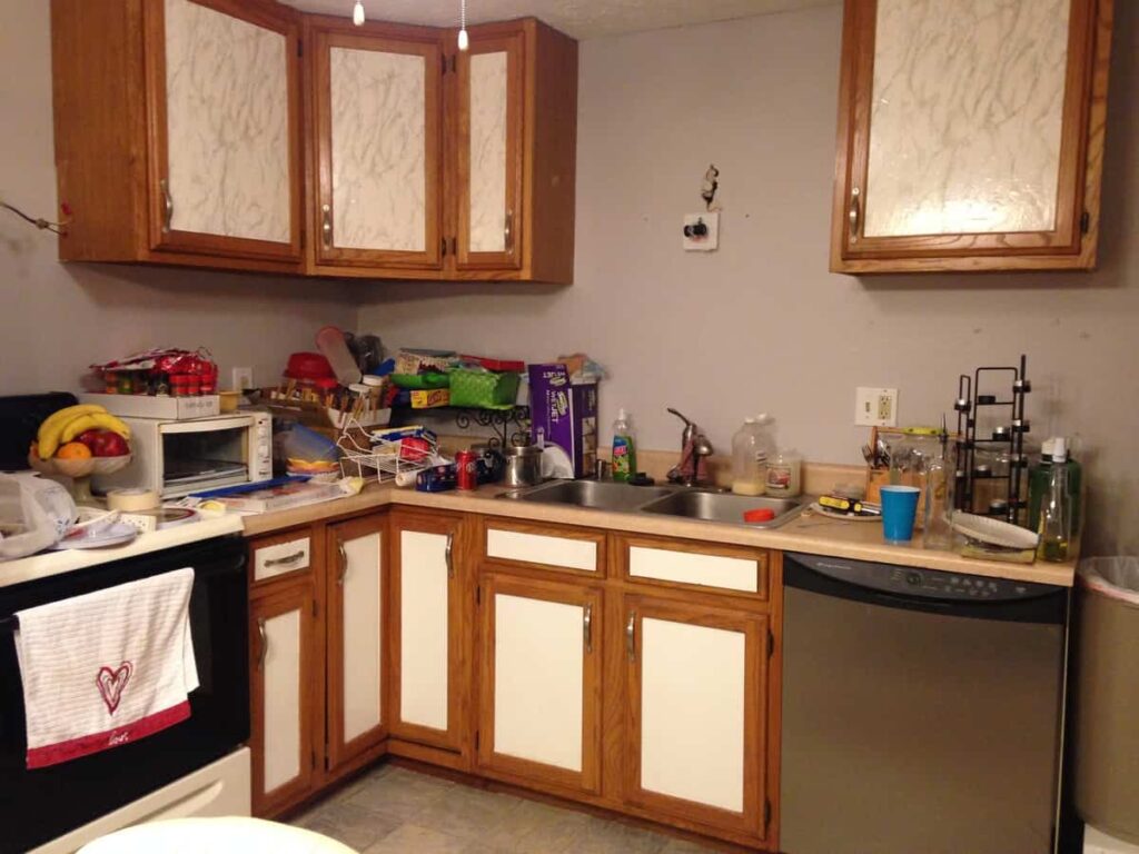 Adding Kitchen Cabinet Open Shelving http://www.b4andafters.com kitchen wall