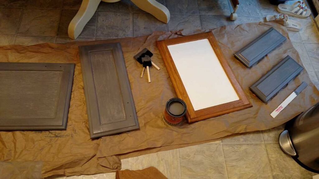 Painting My Kitchen Cabinets Gray https://www.b4andafters.com