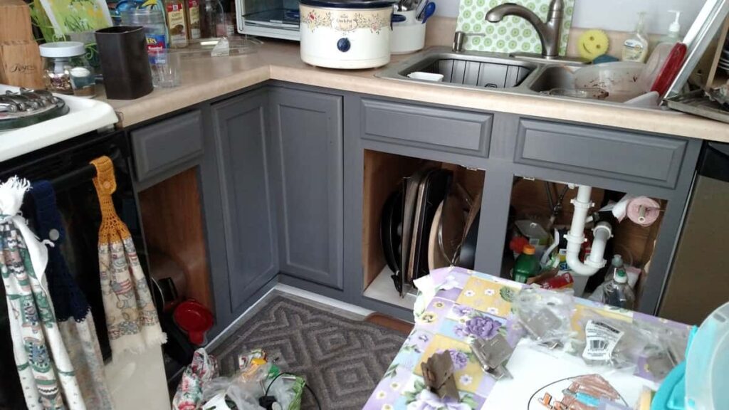 Painting My Kitchen Cabinets Gray https://www.b4andafters.com