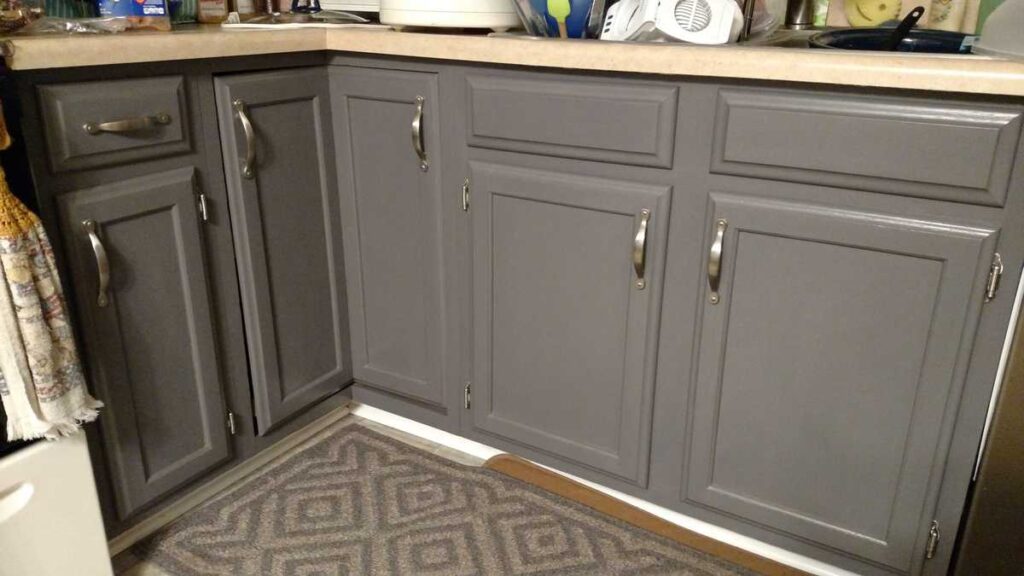 Painting My Kitchen Cabinets Gray https://www.b4andafters.com