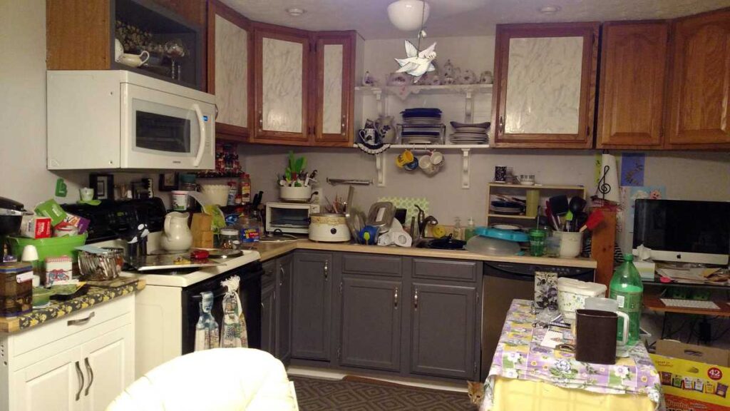 Painting My Kitchen Cabinets Gray https://www.b4andafters.com