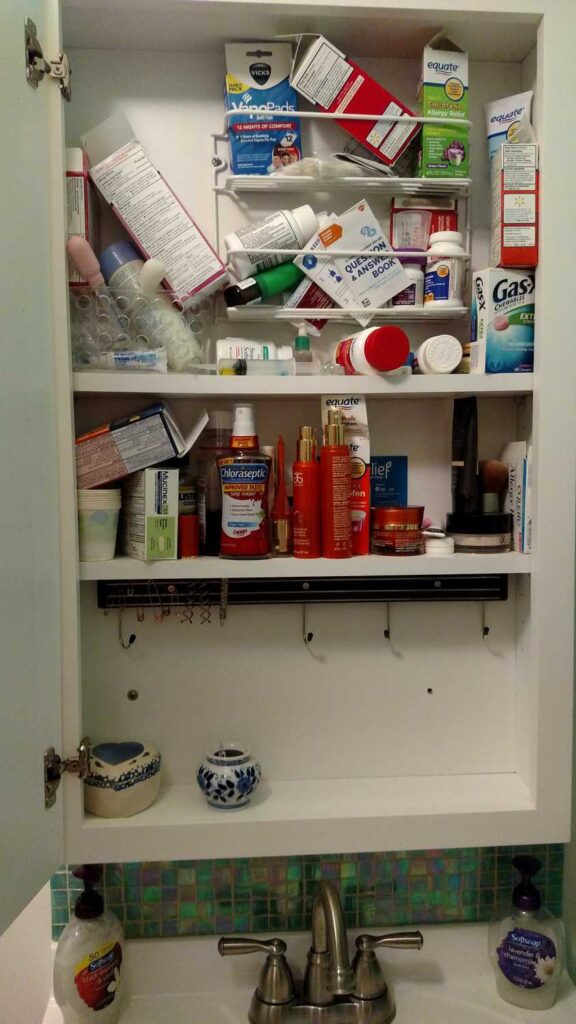 inside of medicine cabinet