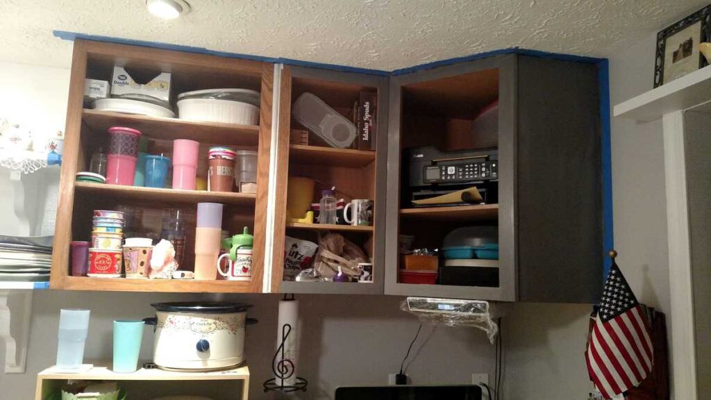 Painting My Kitchen Cabinets Gray https://www.b4andafters.com
