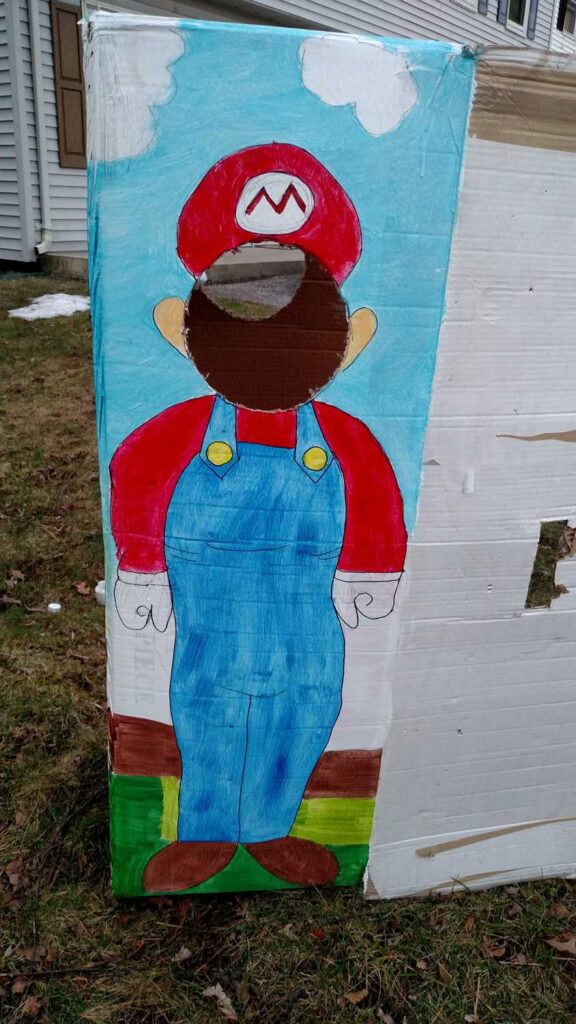 Sonic Mario Photo Booth https://www.b4andafters.com DIY super mario photo booth