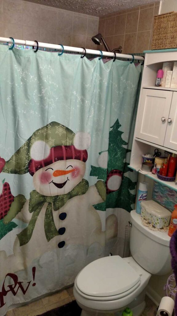 Christmas Snowman Shower Curtain