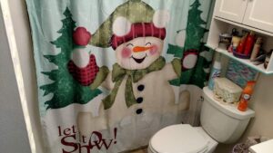 snowman shower curtain