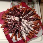 Dark and White chocolate covered pretzel rods