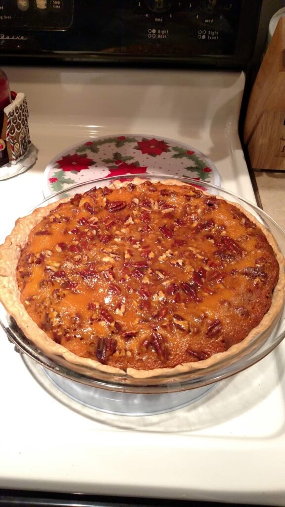 middle of pie not firm, kind of sunken and wet