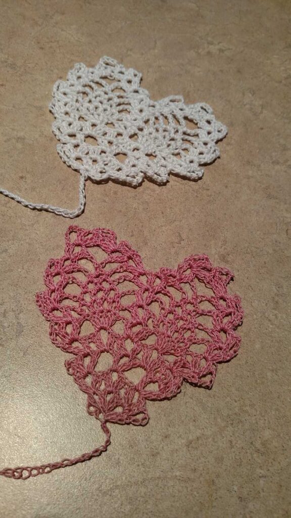 Crocheted Pineapple Heart Bookmark http://www.b4andafters.com heart bookmark