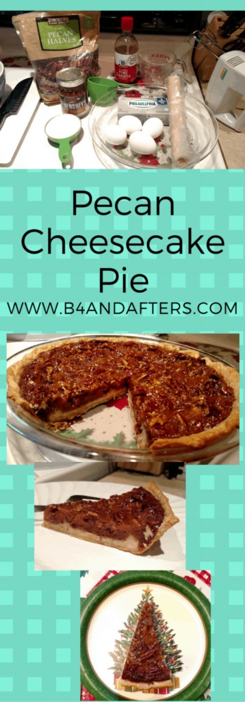 pecan cheesecake pie graphic for Pinterest