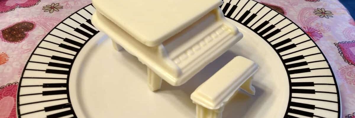 white chocolate piano