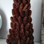 miniature pine cones glued onto a cone shape
