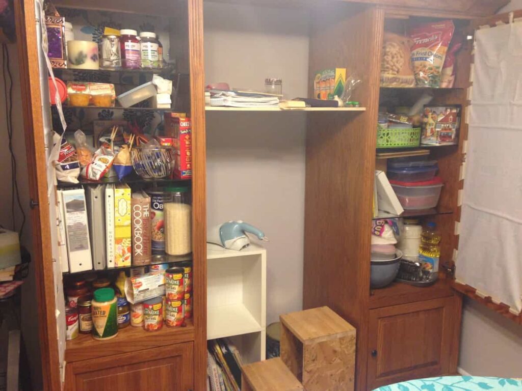 Contact Paper in the Kitchen (5 places) https://www.b4andafters.com open kitchen pantries