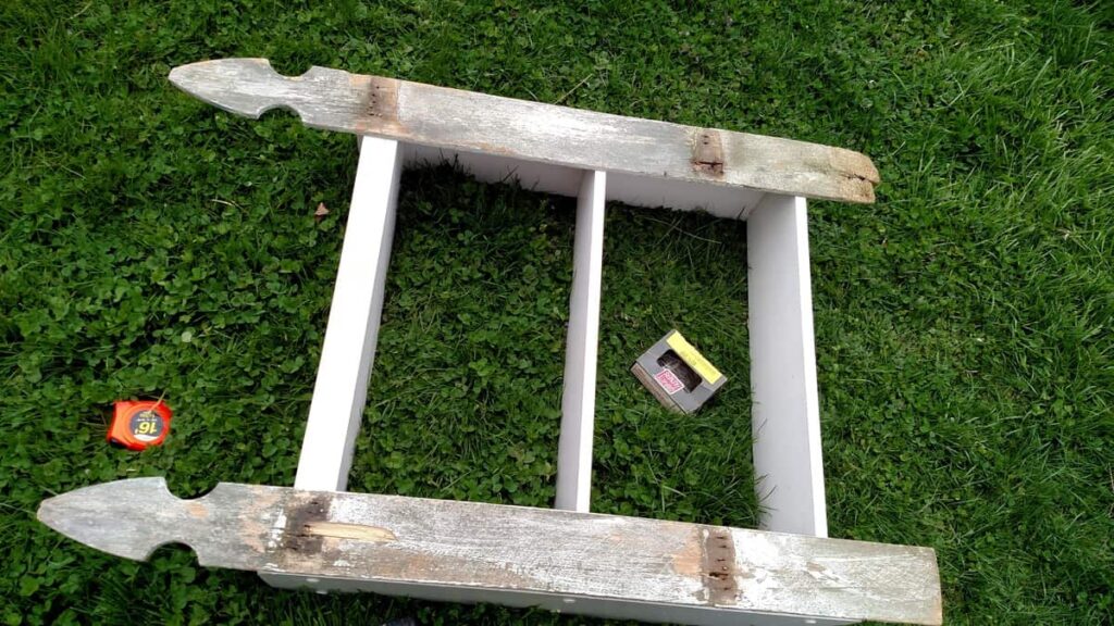 fence pickets on the back of a bookshelf