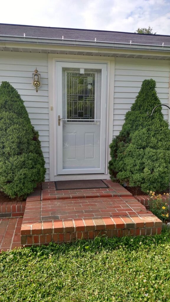 white front door