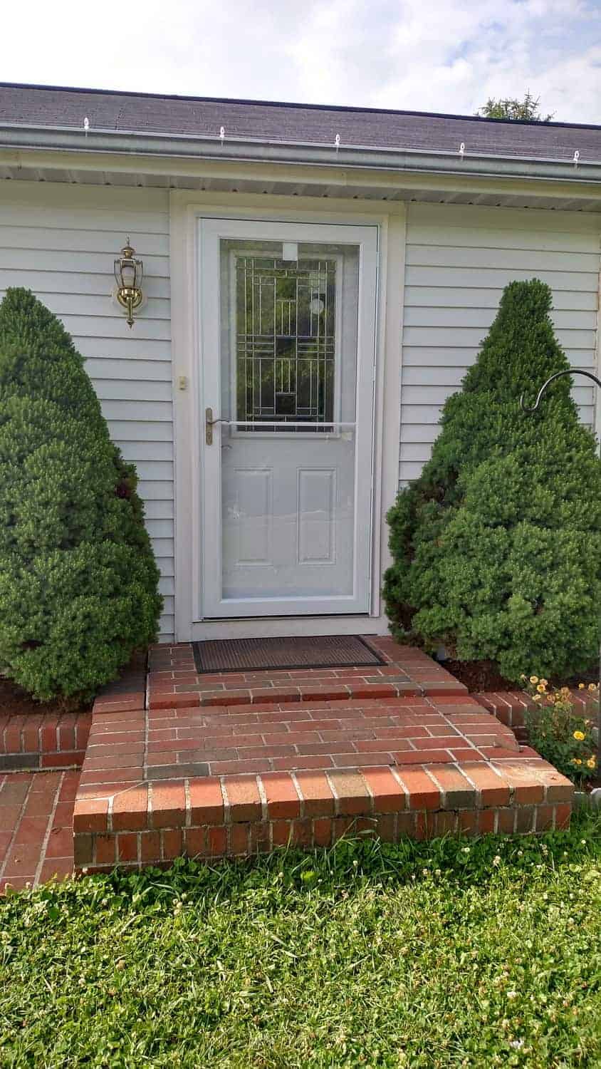 white front door