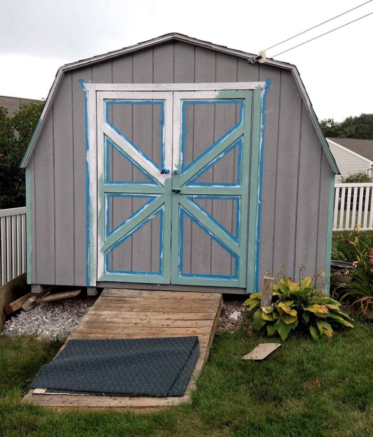 Painting the Shed Trim