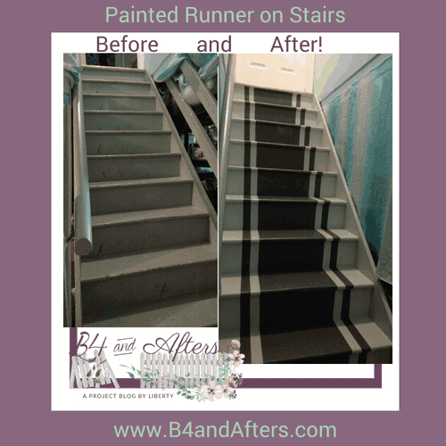 Painting a Runner on the Basement Stairs