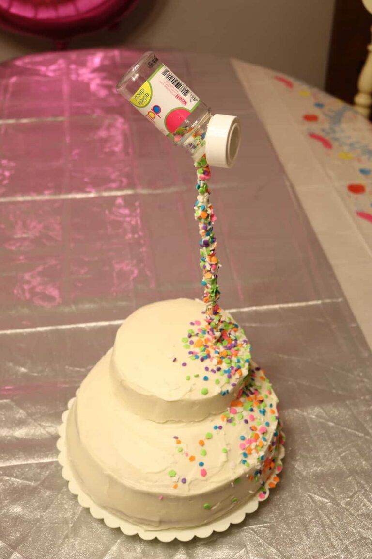 Anti-Gravity Sprinkle Cake