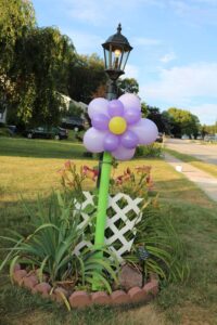 flower balloon on a lamp post