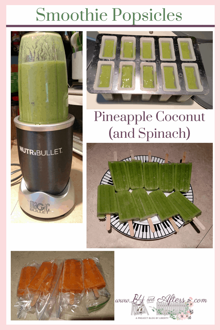 green smoothies, green popsicles, and orange popsicles