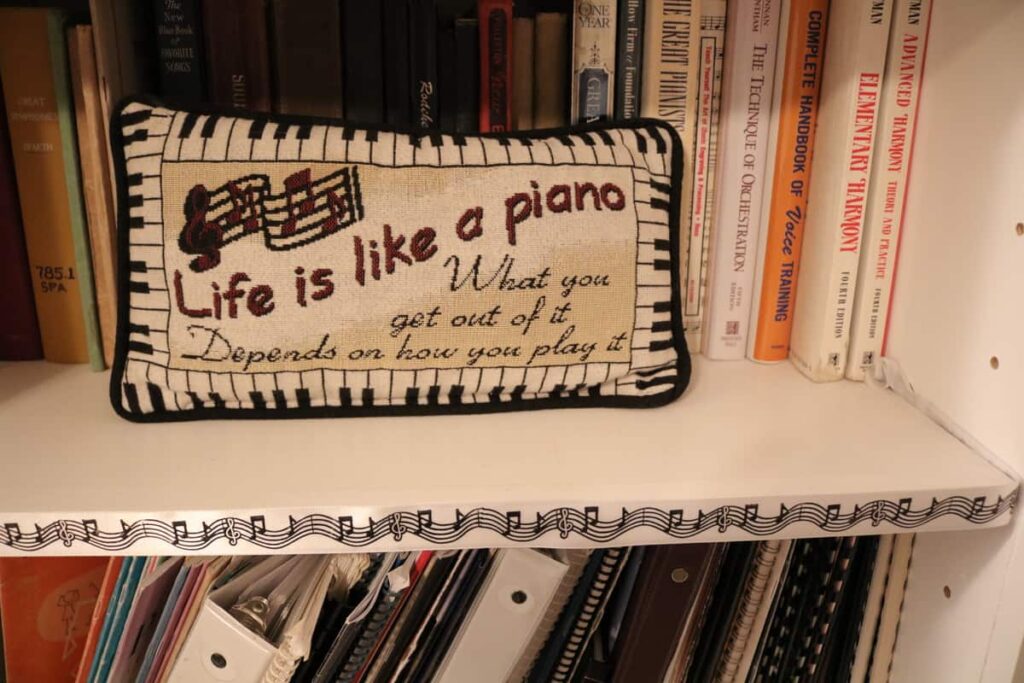 Piano Decor https://www.b4andafters.com Life is like a piano pillow