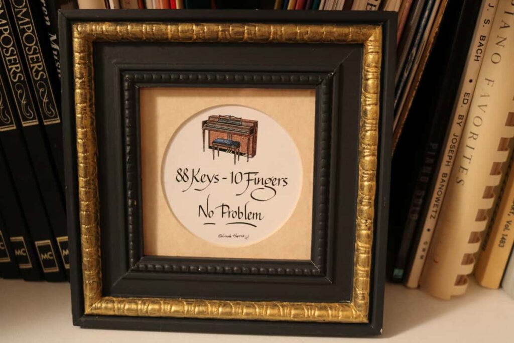 Piano Decor https://www.b4andafters.com 88 keys 10 fingers no problem sign