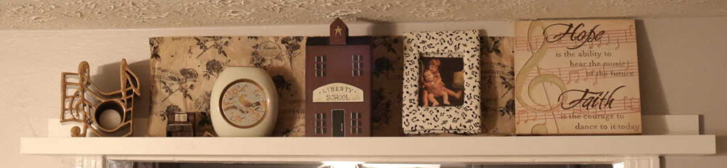 Piano Decor https://www.b4andafters.com music knick knacks collage