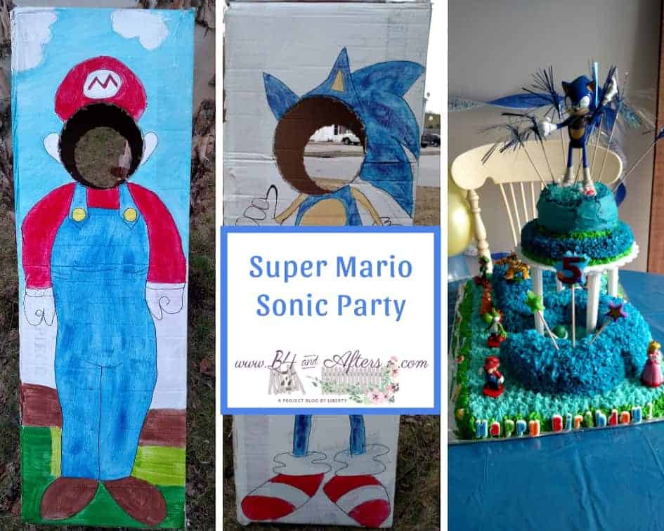 Sonic Mario Photo Booth and Cake https://www.b4andafters.com Sonic Mario Photo Booth https://www.b4andafters.com