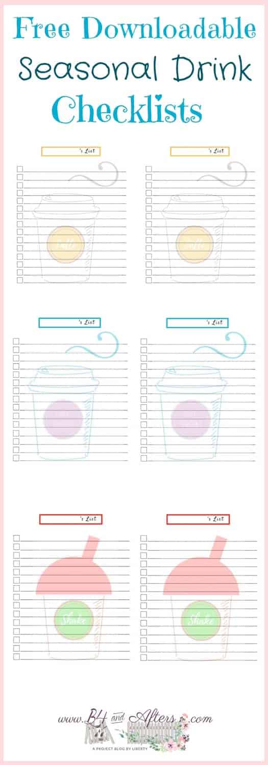 Seasonal Drink Printable Checklists