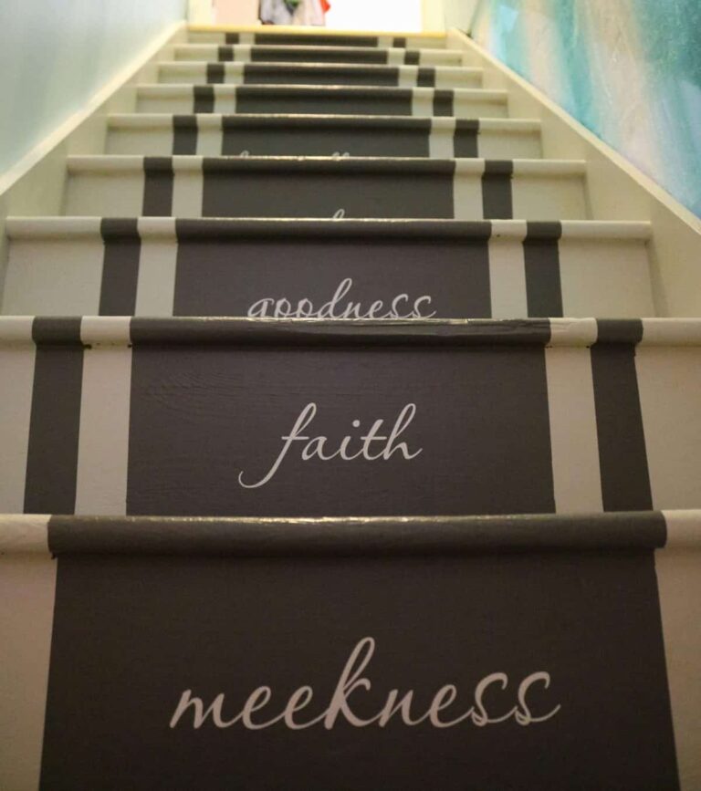 Adding Vinyl Stickers to the Basement Stairs