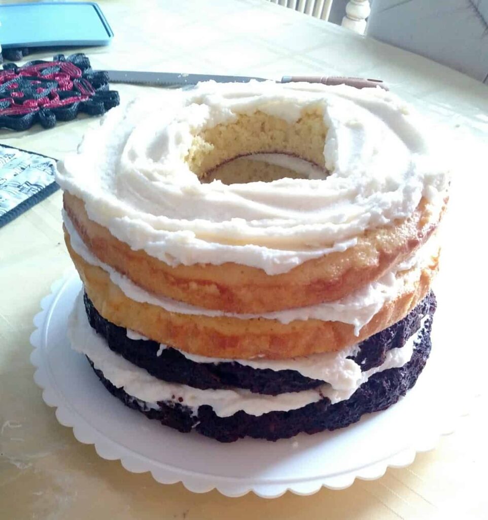 Sword Cake https://www.b4andafters.com cake with a cavity cut out to put candy in it