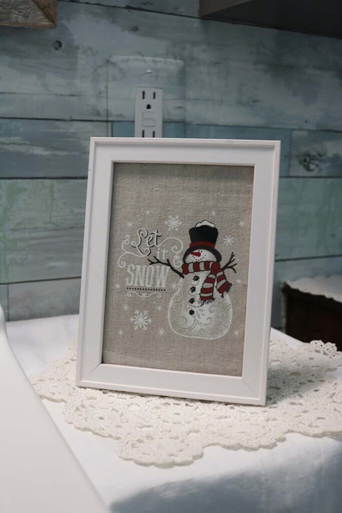 snowman fabric picture