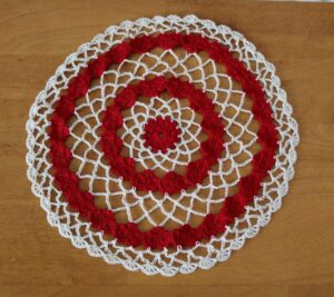 Heart Doily and a Giveaway! https://www.b4andafters.com doily with red hearts