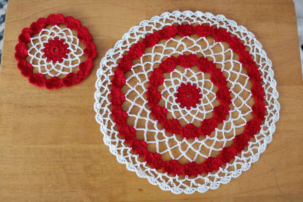 Heart Doily and a Giveaway! https://www.b4andafters.com red heart doilies