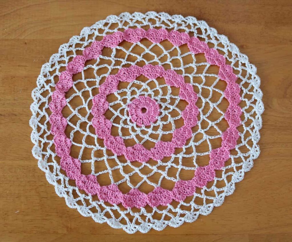 Heart Doily and a Giveaway! https://www.b4andafters.com pink heart doily