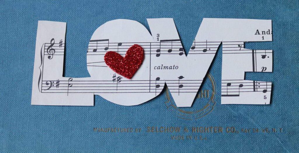 LOVE Sheet Music Wreath https://www.b4andafters.com/love-sheet-music-wreath the word LOVE