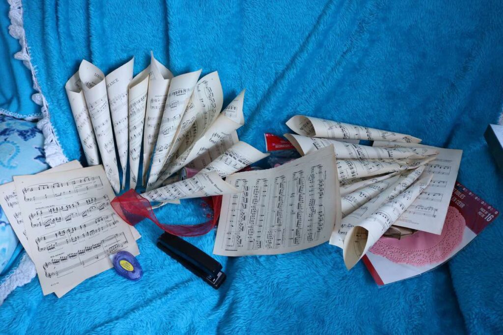 LOVE Sheet Music Wreath https://www.b4andafters.com/love-sheet-music-wreath sheet music rolls