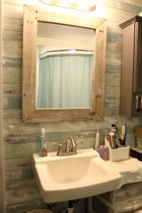 bathroom sink and mirror