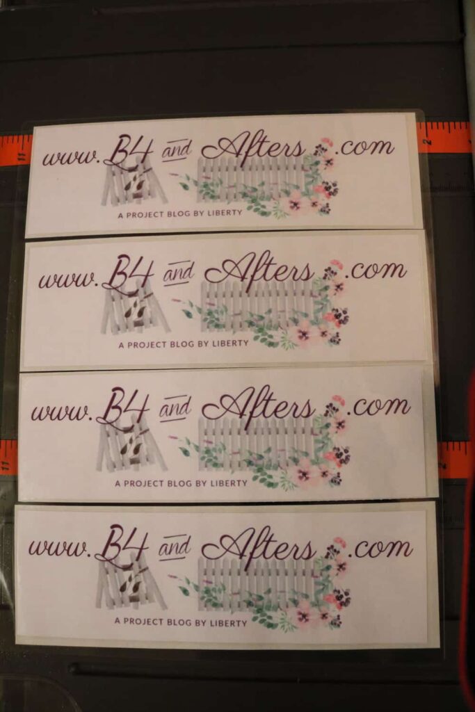 four large laminated stickers