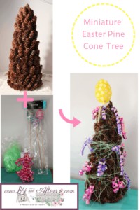 graphic for miniature Easter pine cone tree