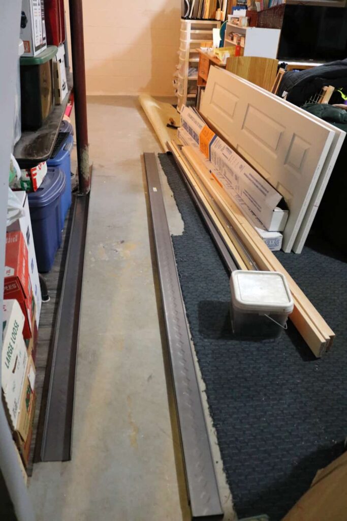 Pocket Doors in Basement Wall https://www.b4andafters.com looking where the basement wall will go