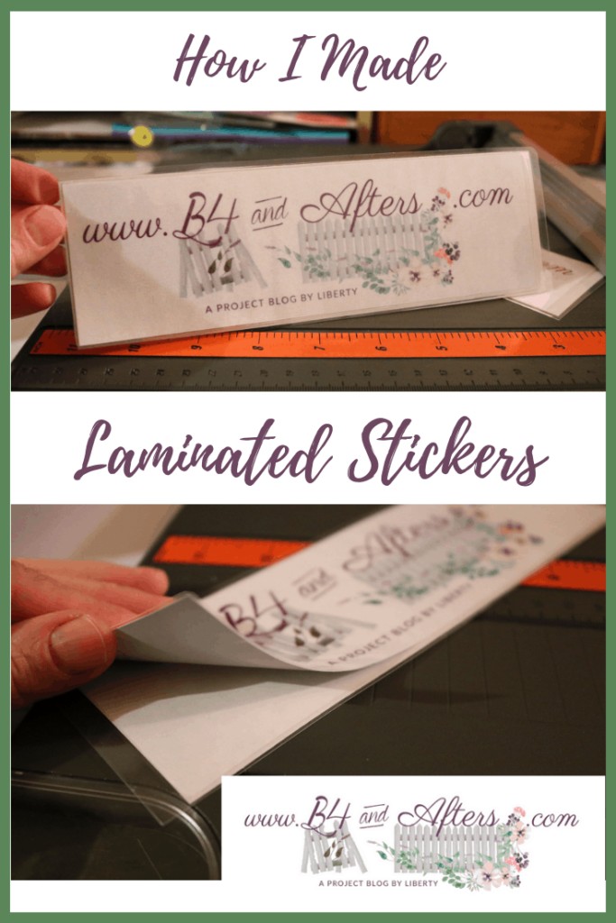 Pinterest graphic for laminated stickers