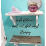 DIY Wall Shelf update with peel and stick vinyl flooring tile